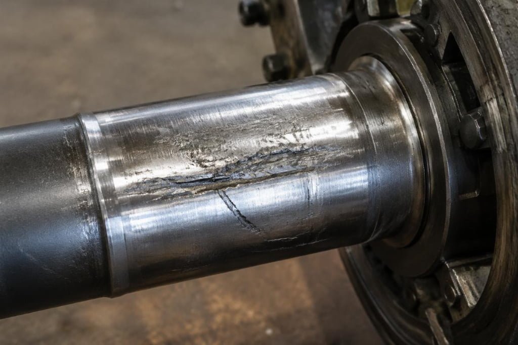 Damaged shaft journal from improper hammer removal of bearing